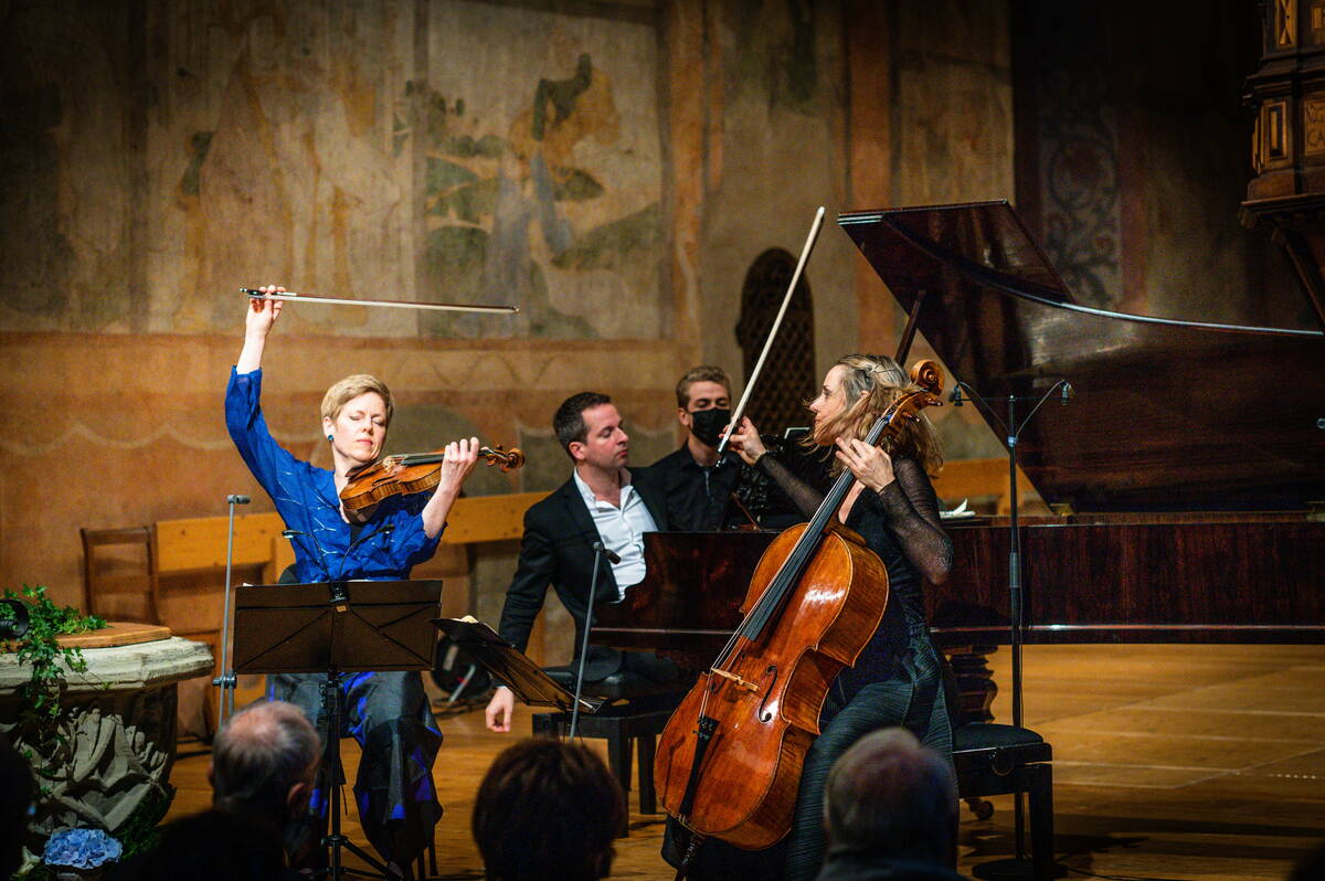 Isabelle Faust, Sol Gabetta, Bertrand Chamayou, Kirche Saanen Isabelle Faust, Sol Gabetta, Bertrand Chamayou, Kirche Saanen